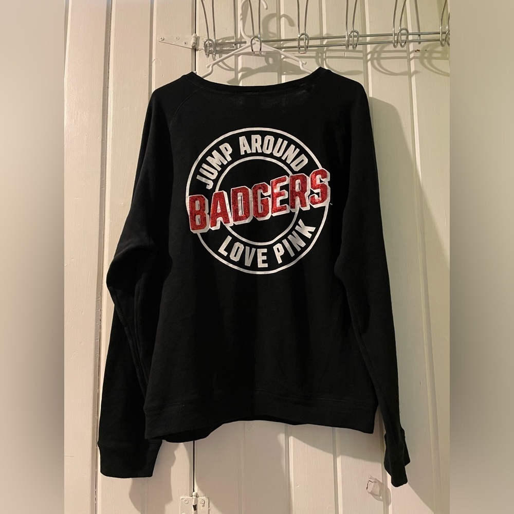 VS. PINK bling Wisconsin Badgers sweater-large like new